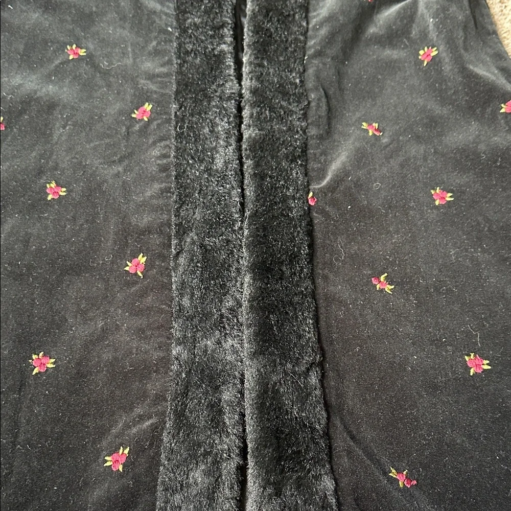 Gymboree Velvet Coat with Faux fur trim and embroidery‎